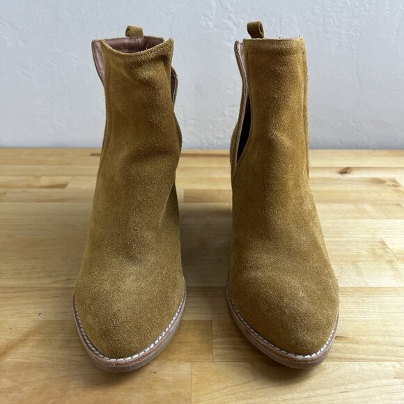 Jeffrey Campbell Boots Orwell Suede Ankle Booties Pull On Cut Out Size 7.5 - Picture 4 of 10